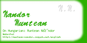 nandor muntean business card